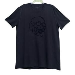 John Varvatos Knot Skull Black Short Sleeve Cotton Tee Shirt Men’s Size L